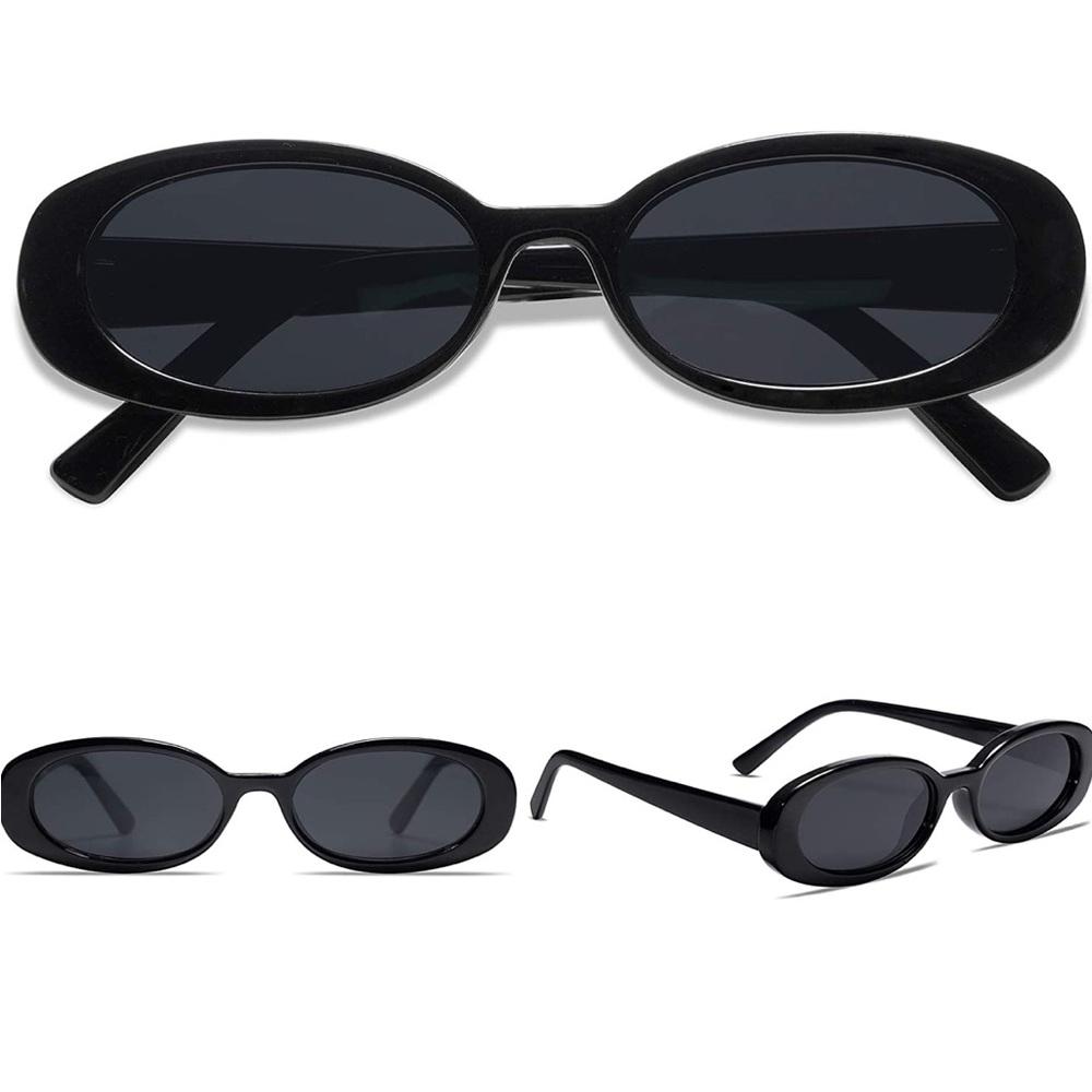 Black, small oval, sunglasses NWT